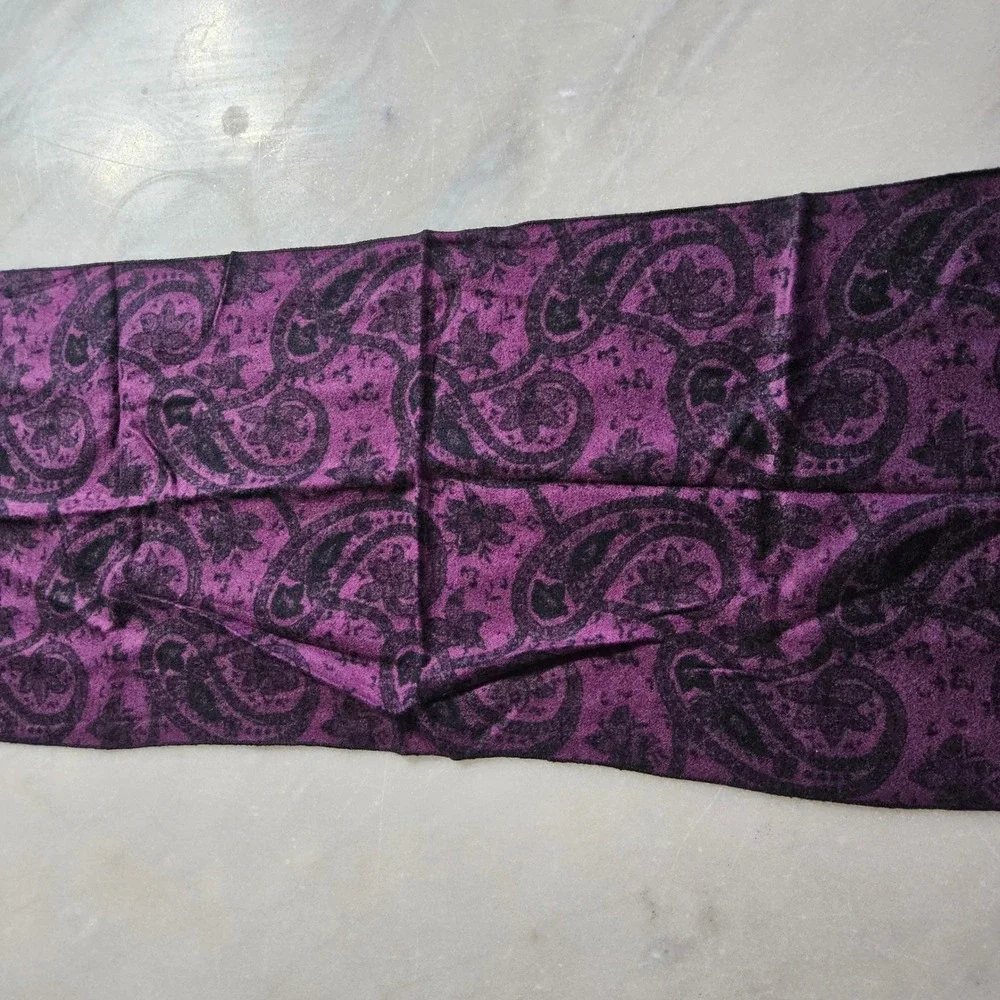 Purple Paisley Scarf‎ with Fringe Women's Fashion Accessory